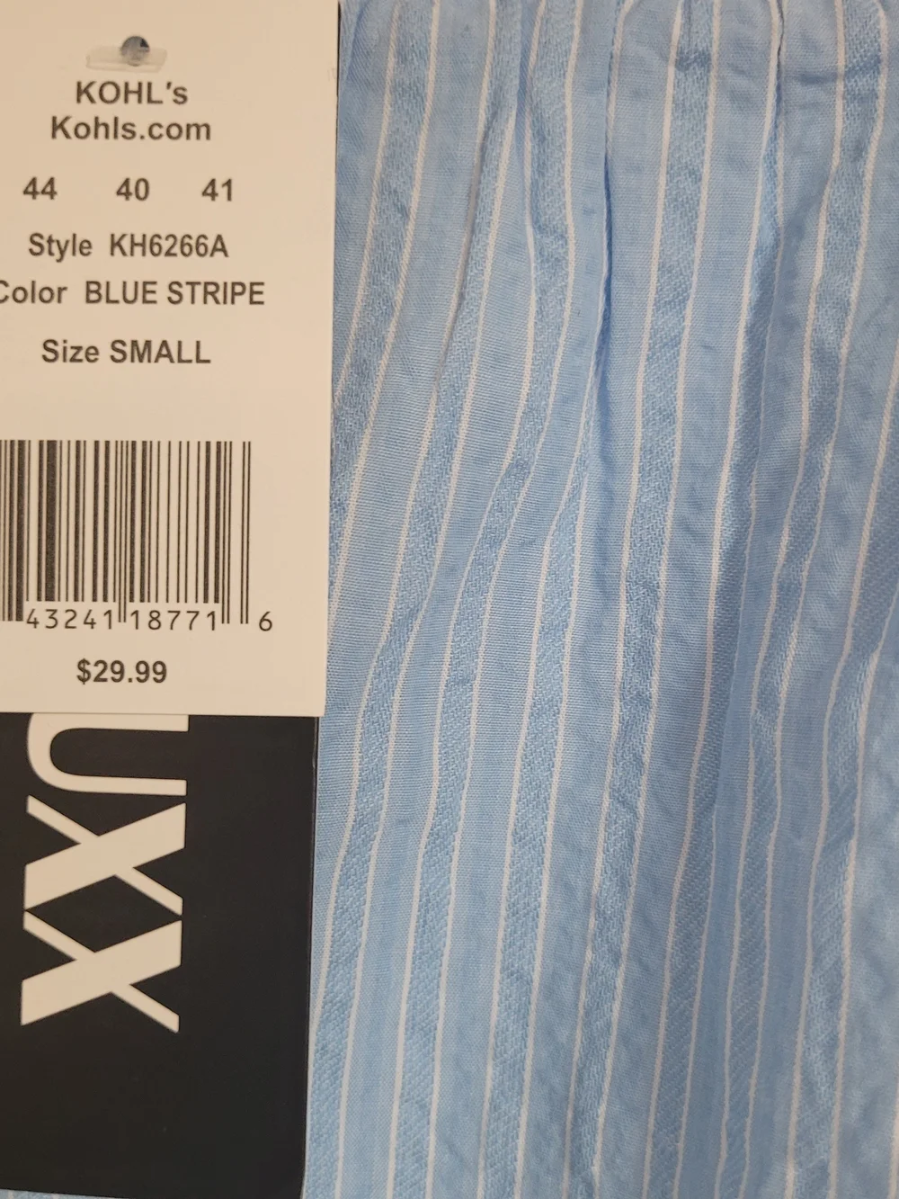 Blue & White Pinstripe Elastic-Waist Mini Skirt
